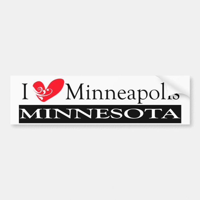 I Kärlek Minneapolis Minnesota Bildekal (Framsidan)