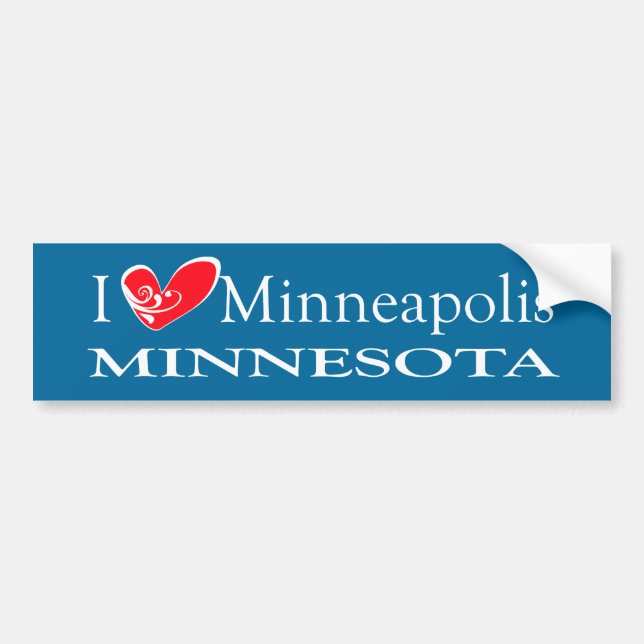 I Kärlek Minneapolis Minnesota Bildekal (Framsidan)