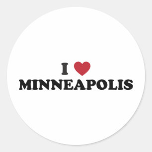 I Kärlek Minneapolis Minnesota Runt Klistermärke