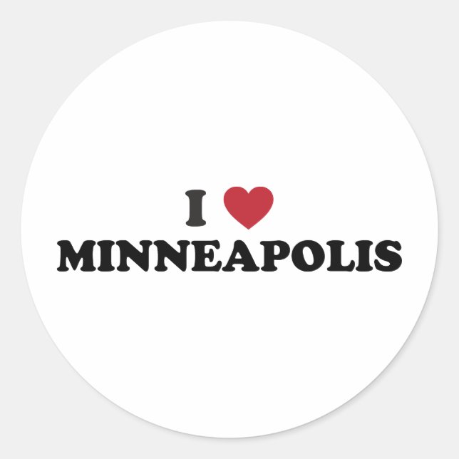 I Kärlek Minneapolis Minnesota Runt Klistermärke (Framsida)