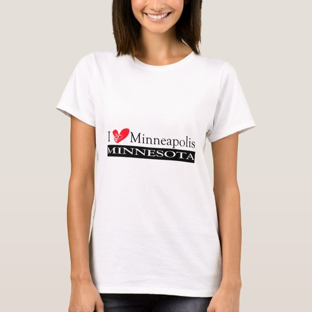 I Kärlek Minneapolis Minnesota Tee Shirt (Framsida)