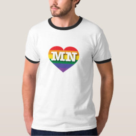 I Kärlek Minnesota Rainbow Heart T Shirt