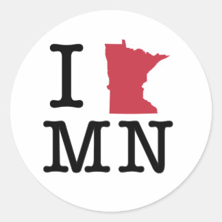 I Kärlek Minnesota Runt Klistermärke