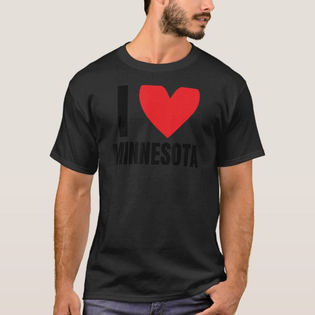 I Kärlek Minnesota State Minneapoli S Saint Paul R T Shirt (Framsida)
