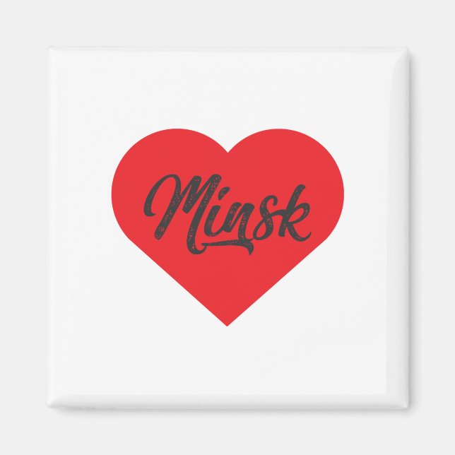 I Kärlek Minsk - Vitryssland Magnet (Framsidan)
