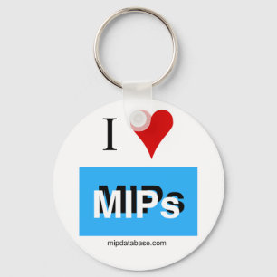 I kärlek MIPs-logotyp för nyckelkedjedatabas Nyckelring