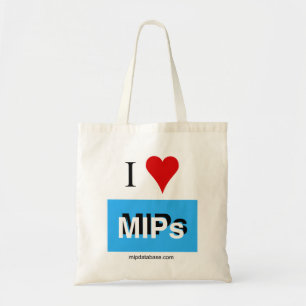 I kärlek MIPs säckdatabas-logotyp Tygkasse