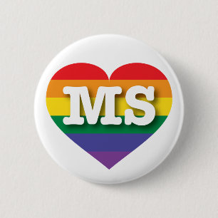I Kärlek Mississippi Rainbow Heart Knapp