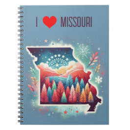 I Kärlek Missouri jul Winter Anteckningsbok