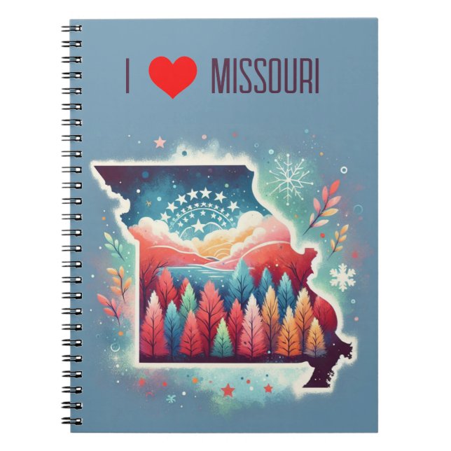 I Kärlek Missouri jul Winter Anteckningsbok (Framsidan)