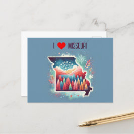 I Kärlek Missouri jul Winter Vykort