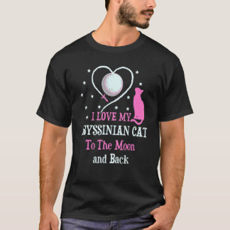 I Kärlek mitt Abyssiniska katt till Måne Cat Lover T Shirt