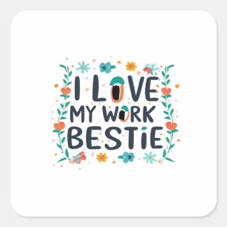 I Kärlek, mitt arbete Bestie Classic Fyrkantigt Klistermärke