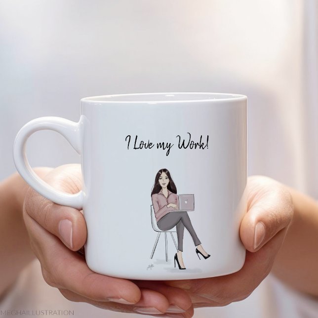 i kärlek mitt arbete, bossy women, jumbo mugg (Skapare uppladdad)