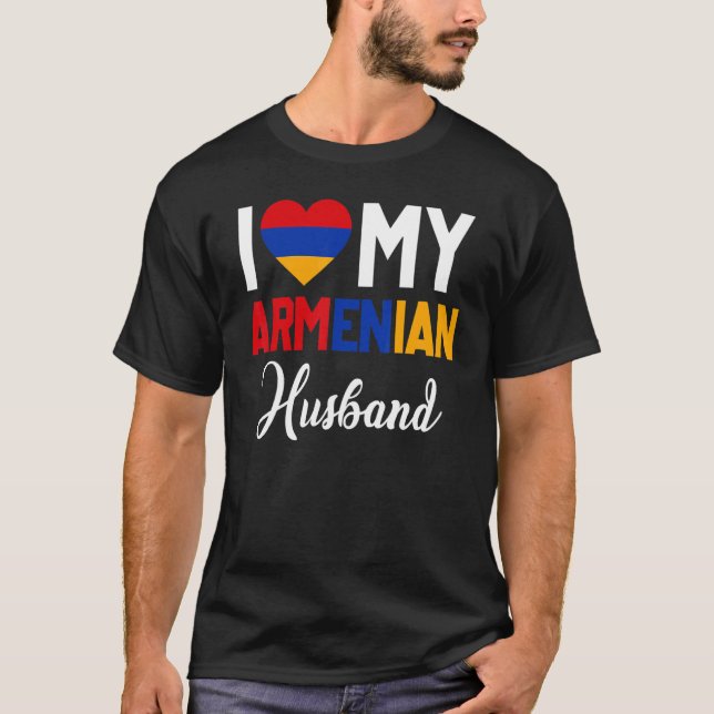 I Kärlek Mitt armeniska Make Armenien Flagga Marri T Shirt (Framsida)