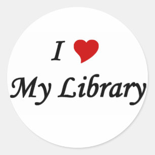 I kärlek mitt bibliotek runt klistermärke