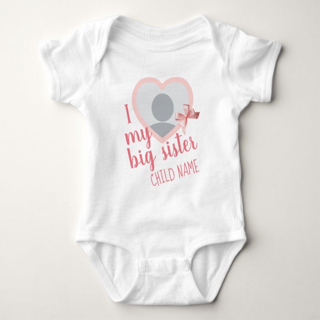 i Kärlek mitt Big Sister Girly Anpassningsbar Phot T Shirt (Framsida)