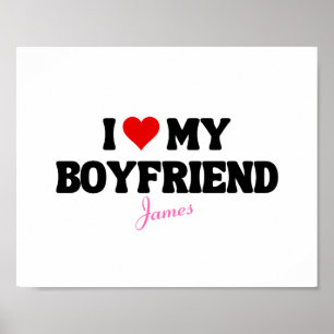 I Kärlek mitt Boykompis Heart Romantic Custom Name Poster