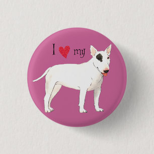 I Kärlek mitt Bull Terrier Knapp