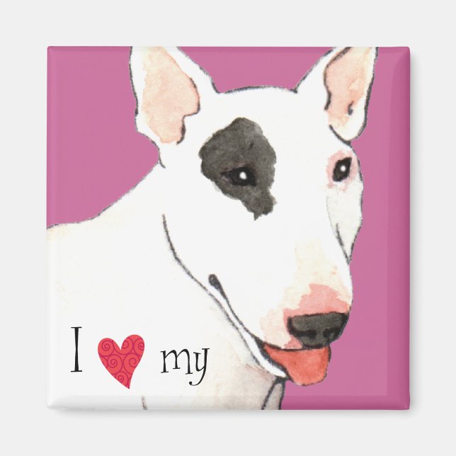 I Kärlek mitt Bull Terrier Magnet (Framsidan)