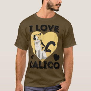 I Kärlek mitt Calico Cute Cat Lover Gift T Shirt