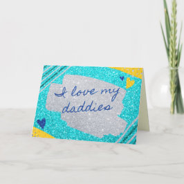 I Kärlek mitt Daddies Fars dag Glitter-kort Kort