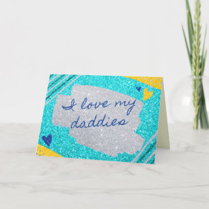 I Kärlek mitt Daddies Fars dag Glitter-kort Kort