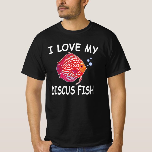 I Kärlek mitt Discus Fish Aquarium Älskare T Shirt (Framsida)