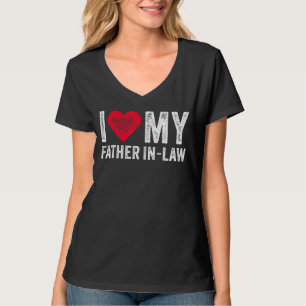 I Kärlek mitt Far i Law Red Heart Fars dag Roligt T Shirt