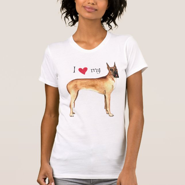 I Kärlek mitt Great dane T-shirt (Framsida)