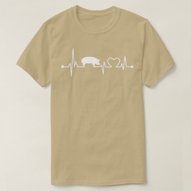 I Kärlek mitt Gris Heart Valve EKG Heartslag Funny T Shirt (Design framsida)