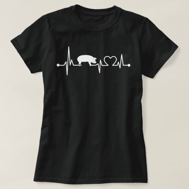 I Kärlek mitt Gris Heart Valve EKG Heartslag Funny T Shirt (Design framsida)