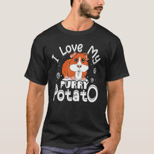 I Kärlek Mitt Hårig Potato Guinea Gris Cavy Animal T Shirt