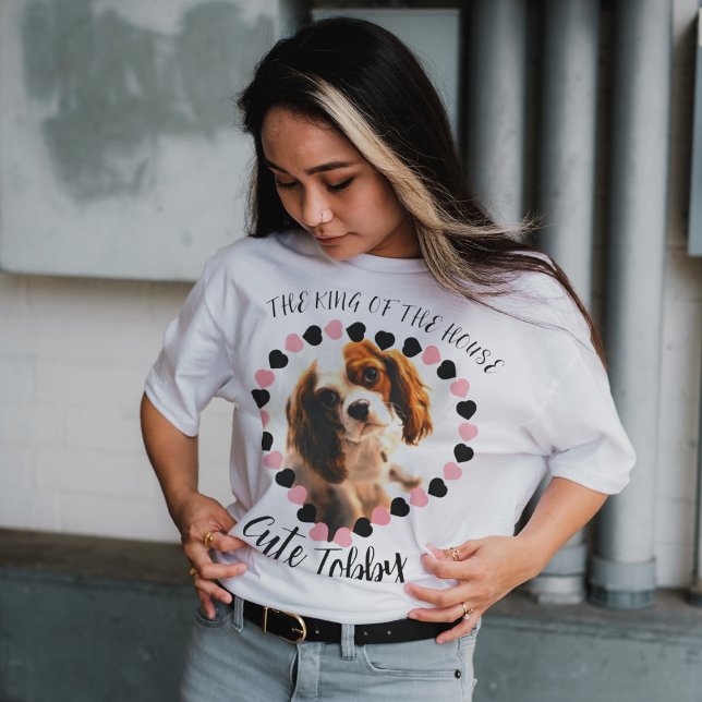 I kärlek mitt hjärtformade foto på hund-katttext t shirt (Skapare uppladdad)