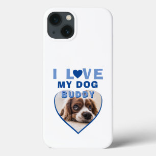 I kärlek mitt Hund Blue Heart Pet Namn Photo