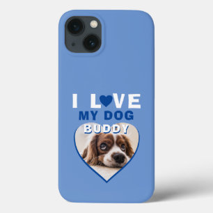I kärlek mitt Hund Blue Heart Pet Namn Photo
