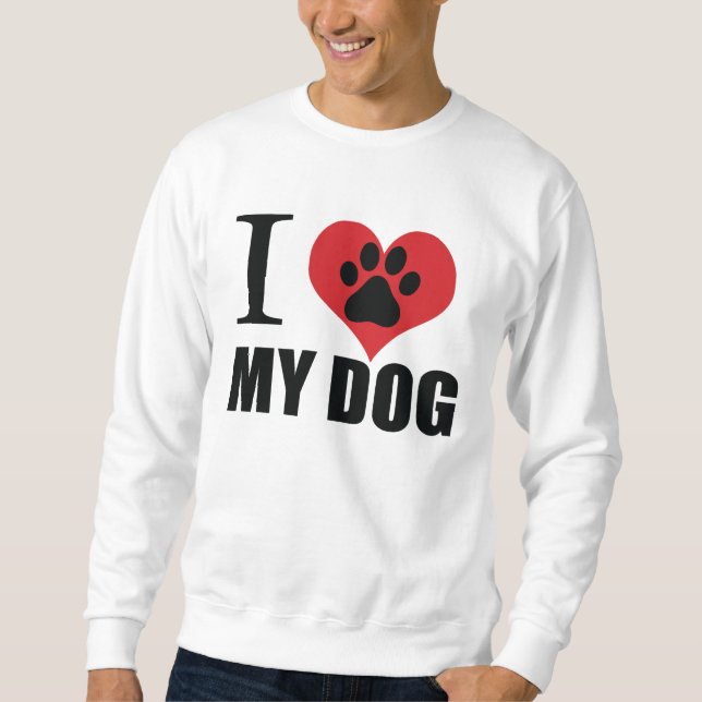 I kärlek mitt hund dekorativ kudde lång ärmad tröja (Framsida)