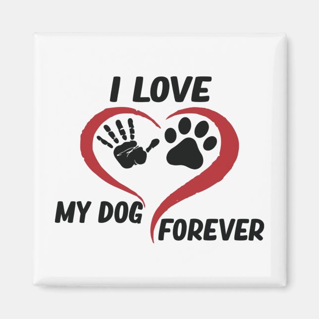 I kärlek mitt hund dekorativ kudde magnet (Framsidan)