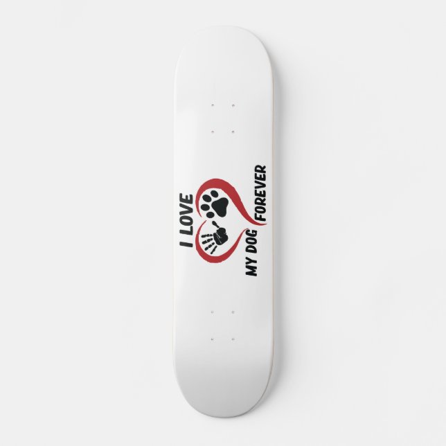 I kärlek mitt hund dekorativ kudde mini skateboard bräda 18,5 cm (Framsida)