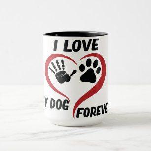I kärlek mitt hund dekorativ kudde mugg