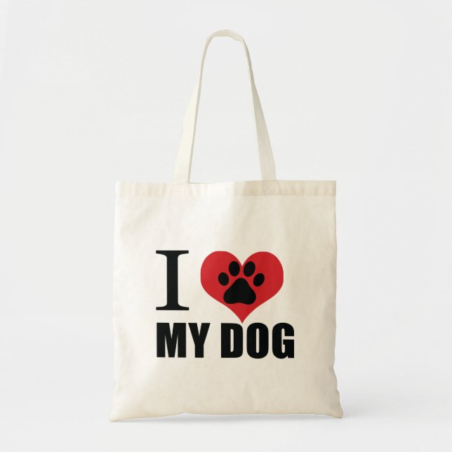 I kärlek mitt hund dekorativ kudde tygkasse (Framsidan)