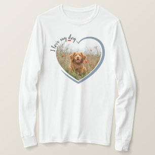I Kärlek, mitt Hund Heart Photo Long Sleleased T Shirt