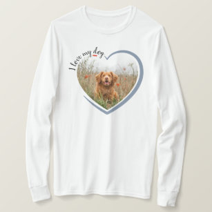 I Kärlek, mitt Hund Heart Photo Long Sleleased T Shirt