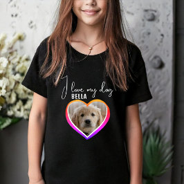 I kärlek mitt Hund Heart Photo Pet Namn Black T Shirt