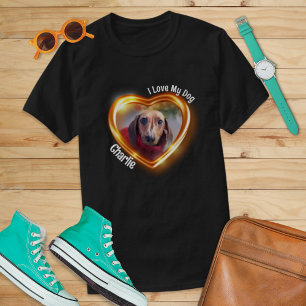 I Kärlek mitt Hund Pet Glowing Heart T Shirt