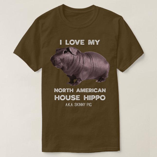 I kärlek mitt hus Hippo Smala Gris Owners T Shirt (Design framsida)