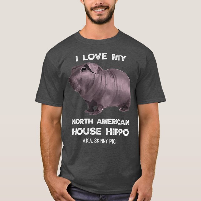 I kärlek mitt hus Hippo Smala Gris Owners T Shirt (Framsida)