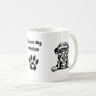 I Kärlek mitt IRISH WOLFHOUND Skriv ut Hund Namn Kaffemugg