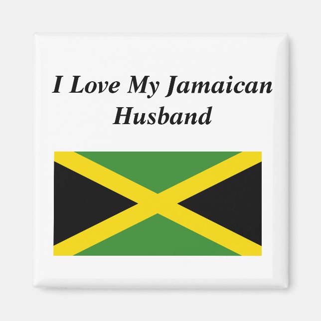 I Kärlek mitt Jamaican Make 2 Inch Square Magnet (Framsidan)