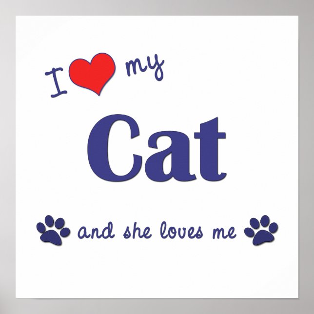 I Kärlek Mitt katt (honkatt) Poster (Framsidan)